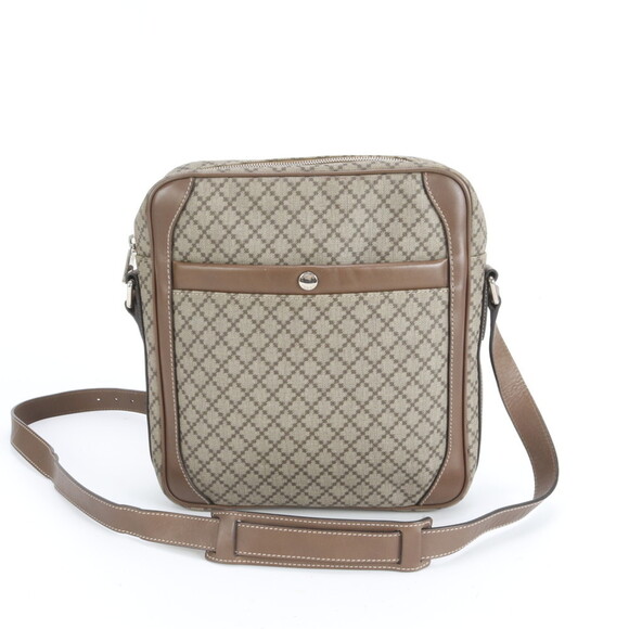Gucci Diamante 268159 Leather Shoulder Bag/Messenger Bag Brown Men's